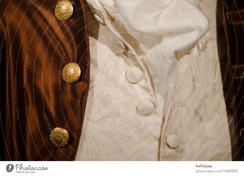 johann Mode Bekleidung Hemd Jacke Stoff Accessoire Schal braun gold weiß Seide Barock Muster altmodisch Farbfoto Detailaufnahme