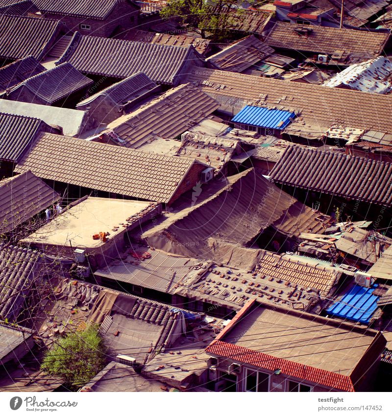 bebauungsplan bauen Haus Leben einfach simpel alt Altstadt historisch bedrohlich eng Ecke Dach Architektur Peking China Verkehrswege verwinkelt über den dächern