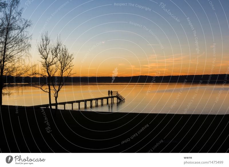 Der Winter der ein Sommer war... schön ruhig Ferien & Urlaub & Reisen Mensch Natur Wasser Küste Teich See Platz friedlich Abenddämmerung Angler Bayern