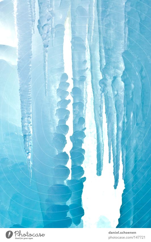 Eiskarte Winter blau zyan weiß Frost Wasser Eiszapfen Klarheit durchsichtig Strukturen & Formen Farbe Gletscher Meteorologie Klima