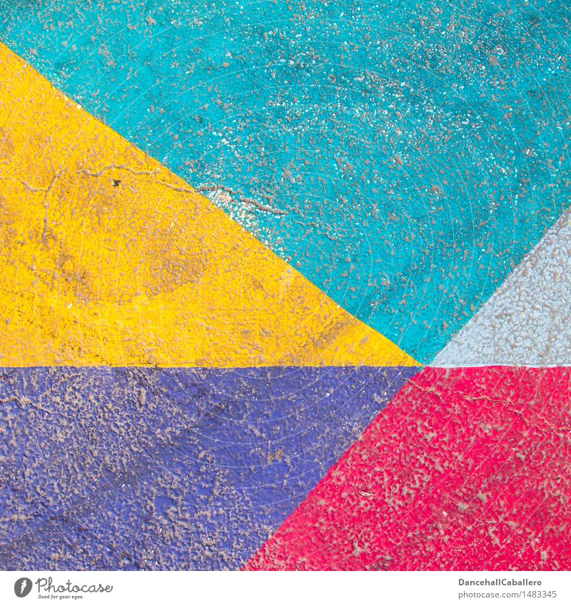Die wunderbare Welt der Geometrie l 3 Lifestyle elegant Design Verkehr Straße Linie ästhetisch dreckig trendy Kitsch modern Spitze blau gelb violett rot türkis