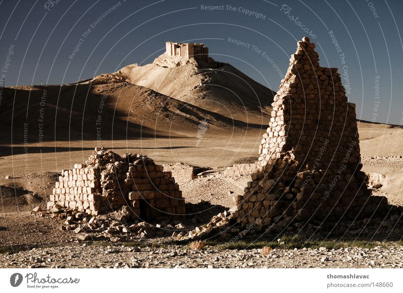 Palmyra Syrien Wüste Sand Grabmal antik trocken Turm historisch Asien Burg oder Schloss