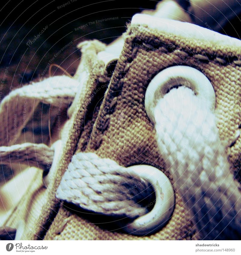 Schuh-Romatik 1/4 Schuhe Bekleidung gehen Turnschuh Textilien Stoff Unschärfe Natur Schuhbänder schwarz zyan dunkel Instant-Messaging gebraucht Makroaufnahme