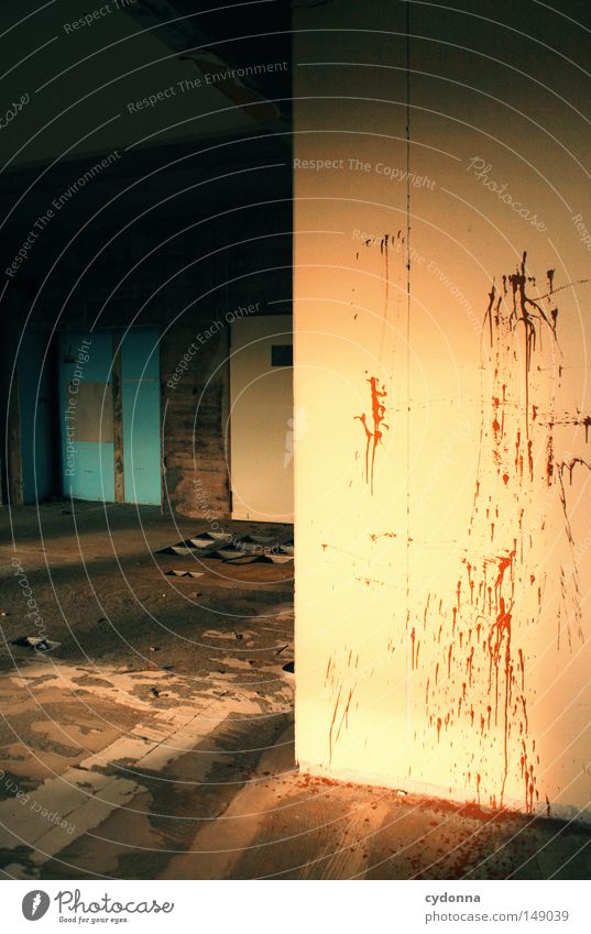Krimisonntag geheimnisvoll Erzählung Hintergrundbild Erinnerung verfallen Leerstand Gebäude Eingang Vandalismus Zerstörung Wut Gefühle Betonwand Zugang Licht
