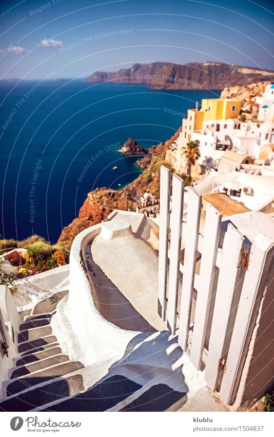 Griechenland, Santorini-Insel, Oia-Dorf, weiße Architektur schön Ferien & Urlaub & Reisen Tourismus Sommer Meer Berge u. Gebirge Haus Kultur Natur Landschaft