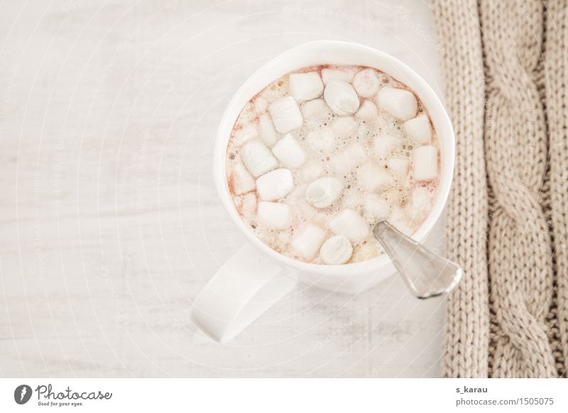 Marshmallow Kakao Lebensmittel Süßwaren Kaffeetrinken Getränk Heißgetränk Milch Tasse heiß hell kuschlig lecker süß Wärme Laster Erholung genießen Winter