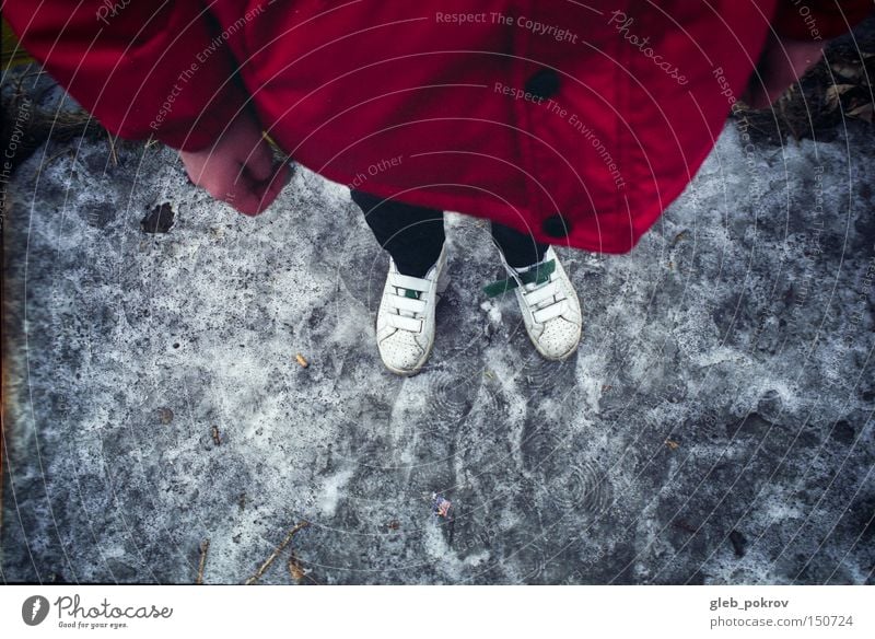 glitschig Hand geschniegelt Schlick Müll Mode Beine Schuhe rot Joker Mensch Dinge Farbe
