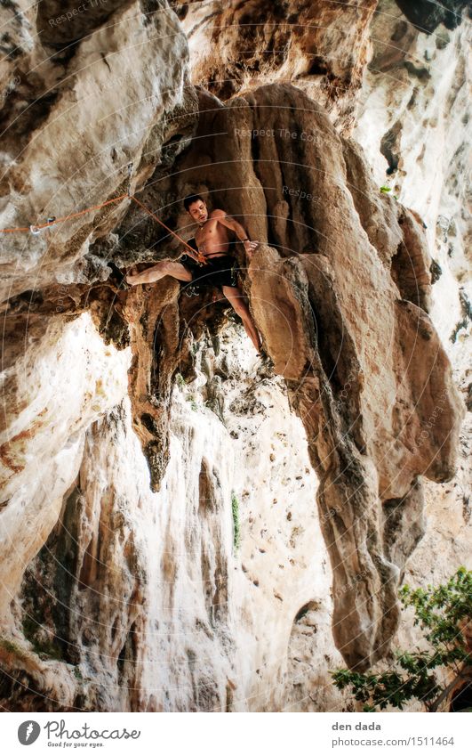 Klettern in Tonsai Beach Thailand Ferien & Urlaub & Reisen Tourismus Abenteuer Sommerurlaub Berge u. Gebirge Sport Fitness Sport-Training Bergsteigen Mensch