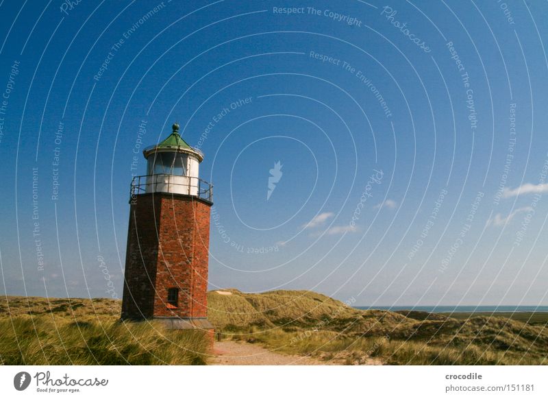 Leuchttürmchen Nordsee Sylt Leuchtturm Turm Backstein Stranddüne Düne Meer Warnung Schifffahrt Wasserfahrzeug Kapitän Sand Wahrzeichen Denkmal Kommunizieren