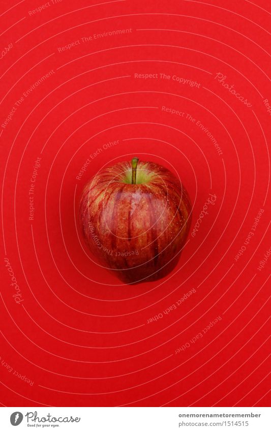 Jammy Apfel auf Rot Kunst Kunstwerk ästhetisch Apfel der Erkenntnis Apfelsaft Apfelschale Apfelplantage knallig mehrfarbig vitaminreich Vitamin C rot Design
