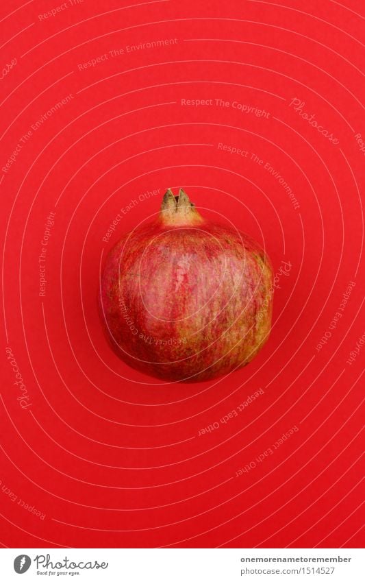 Jammy Granatapfel auf Rot Kunst Kunstwerk Abenteuer ästhetisch Frucht rot lecker Gesunde Ernährung vitaminreich Südfrüchte Farbfoto mehrfarbig Innenaufnahme