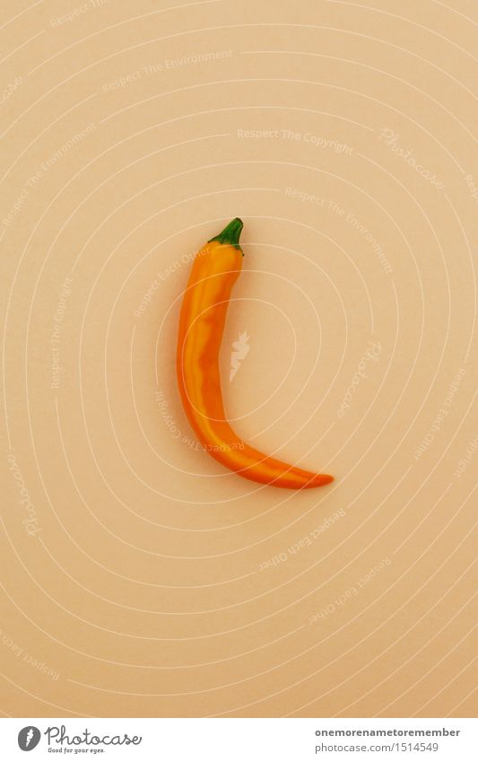 Jammy Chilli auf Beige Kunst Kunstwerk ästhetisch Chili Chiliernte Chilisoße orange beige Würzig Scharfer Geschmack lecker Küche Essen Gesundheit vitalisierend