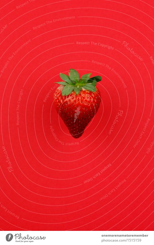 Jammy Erdbeere auf Rot Kunst Kunstwerk ästhetisch Erdbeeren Erdbeereis Erdbeersorten Erdbeer Shake rot lecker Appetit & Hunger Frucht Ernte Design gestalten