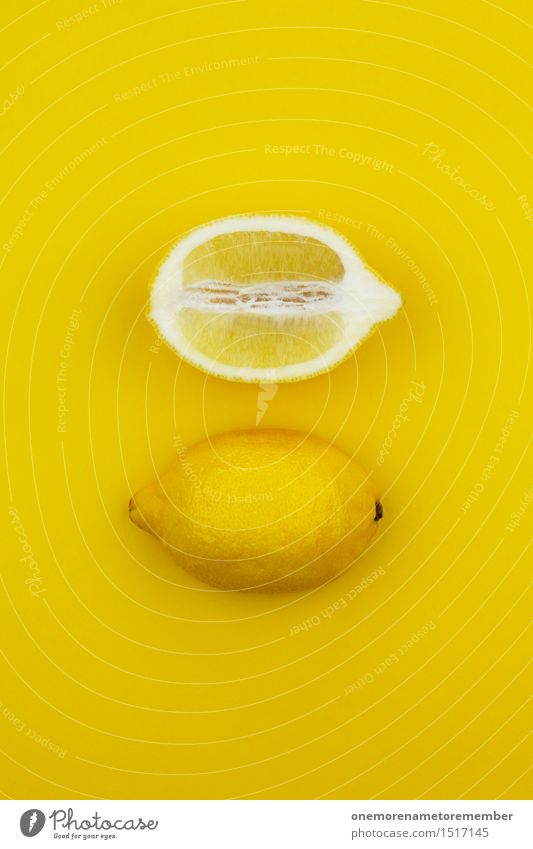 Jammy Zitronen-Hälfte auf Gelb Kunst Kunstwerk ästhetisch einzigartig Kreativität sauer lustig zitronengelb Zitronensaft Zitronenschale Zitronenscheibe