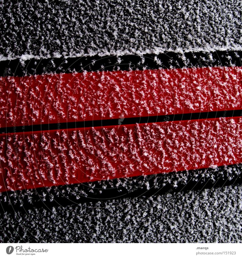 Geometrie [winter edition] rot Eis kalt weiß Linie Grafik u. Illustration Metall Schnee sehr wenige abstrakt schwarz obskur Makroaufnahme Nahaufnahme Winter