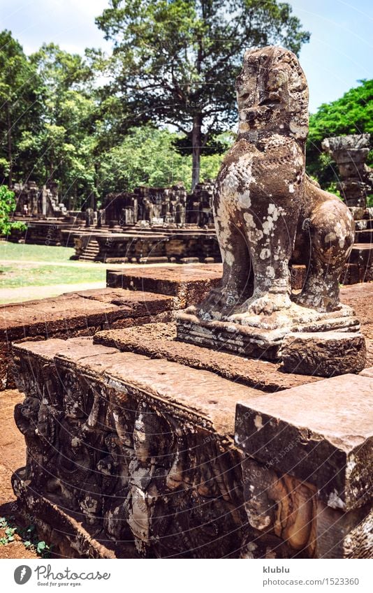 Angkor Thom Tempelansicht, Siem Reap, Kambodscha Gesicht Ferien & Urlaub & Reisen Tourismus Urwald Felsen Ruine Gebäude Architektur Denkmal Stein alt historisch