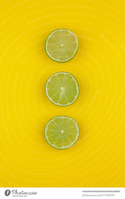 Drei Caipi Kunst Kunstwerk ästhetisch 3 Limone Limettenscheibe gelb lecker Caipirinha vitaminreich Vitamin C sauer Dekoration & Verzierung Muster Symmetrie