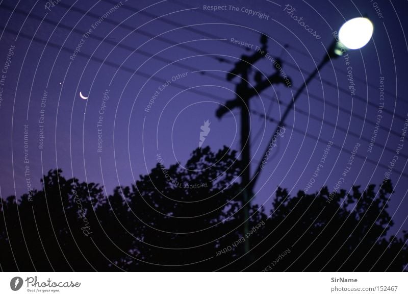33 [one special night in Cape Town] Kabel Mond dunkel blau schwarz Planet Straßenbeleuchtung Laterne Afrika Himmelskörper & Weltall Restlicht Leica Summicron 90