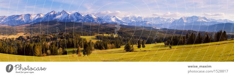 Panorama von schneebedeckten Tatra-Bergen im Frühjahr, Süd-Polen Ferien & Urlaub & Reisen Tourismus Ausflug Freiheit Schnee Berge u. Gebirge wandern Natur