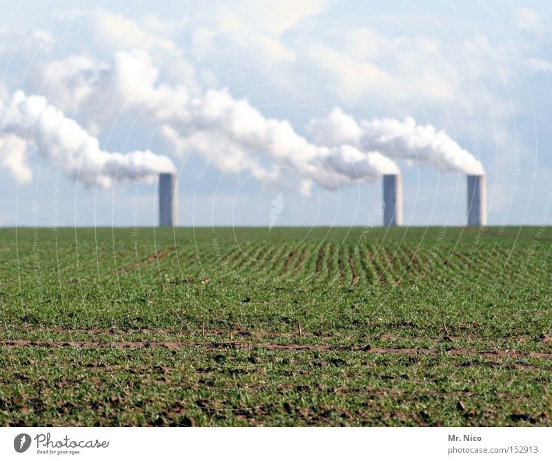 ´´´´´´l ´ ´ ´ ´´´´l ´´´´l Umwelt Umweltverschmutzung ökologisch Landwirtschaft Feld Ackerbau Himmel Wolken Schornstein 3 Industrie Bioprodukte Stromkraftwerke