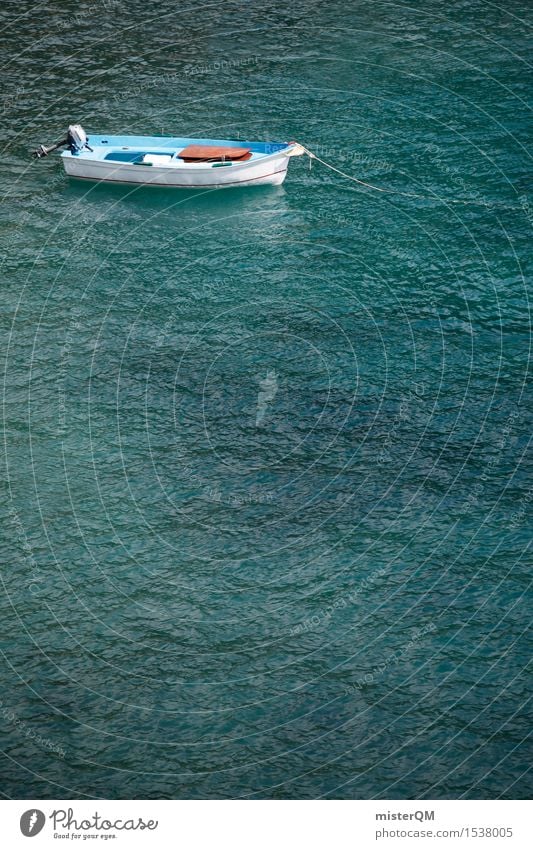 Ich bin mal weg. Kunst Kunstwerk ästhetisch Sommerurlaub Wasserfahrzeug Bootsfahrt Meer Küste Urlaubsfoto Urlaubsstimmung Farbfoto mehrfarbig Außenaufnahme