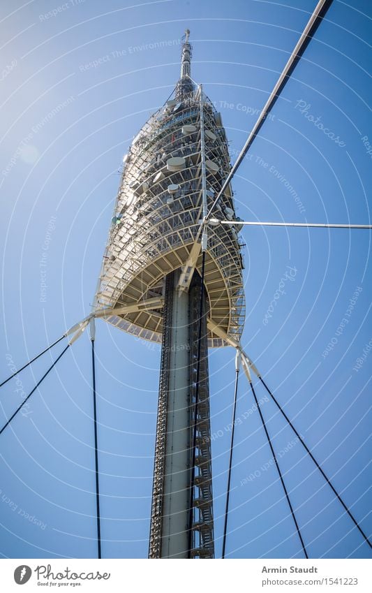 Fernsehturm Barcelona Design Ferien & Urlaub & Reisen Sommer Wolkenloser Himmel Schönes Wetter Turm Sehenswürdigkeit Wahrzeichen ästhetisch Zufriedenheit