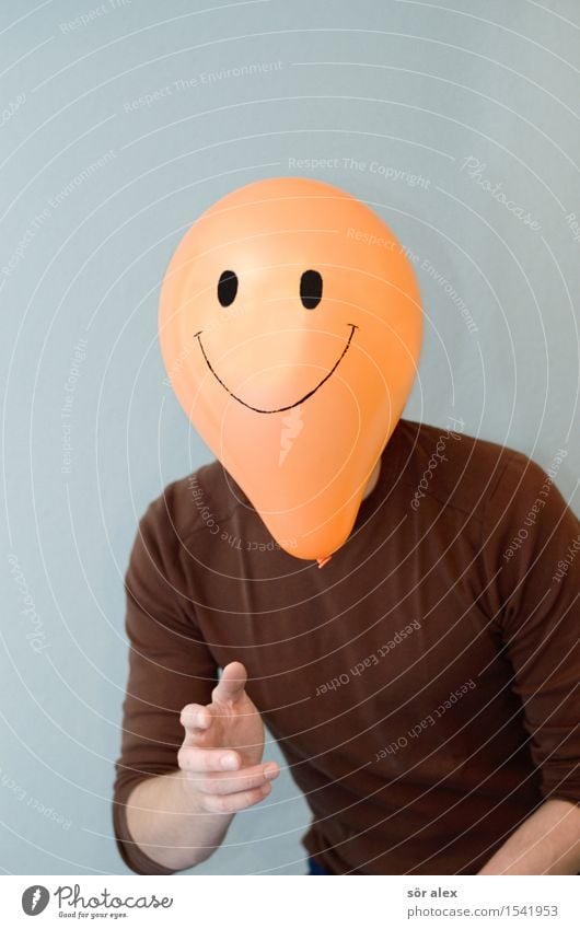 Remix | : ) Mensch maskulin Mann Erwachsene Oberkörper 30-45 Jahre T-Shirt Glatze Lächeln lachen braun orange Freude Glück Fröhlichkeit Zufriedenheit
