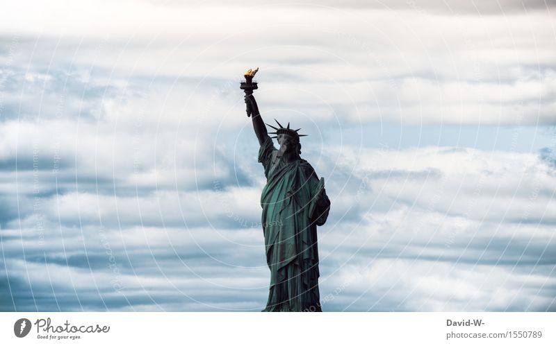 1886 Lady Liberty Bildung Mensch Frau Erwachsene Leben Kultur Wolken Schönes Wetter Skyline überbevölkert Bauwerk Freiheitsstatue alt frei Amerika Frankreich
