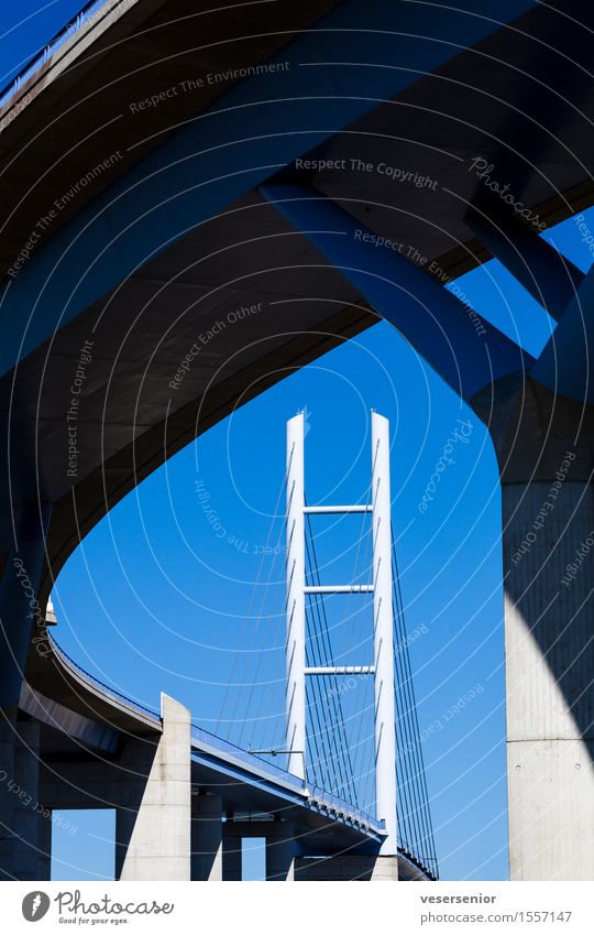 Ruegenbruecke Stralsund Rügen Deutschland Brücke elegant hoch stark blau Sicherheit ästhetisch Stress Design Ferien & Urlaub & Reisen kompetent Mobilität