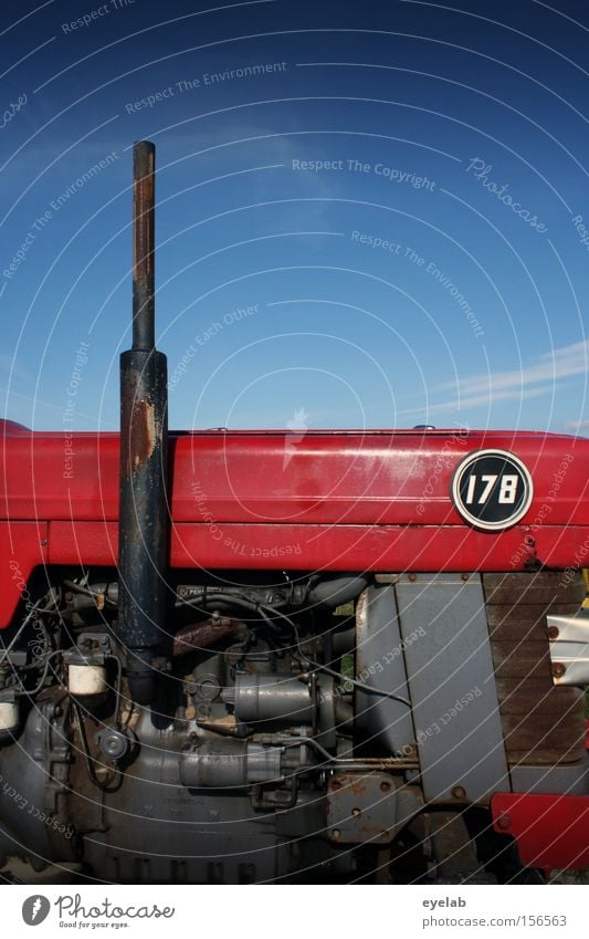 Landei Rennsemmel No.178 Himmel Traktor Landwirtschaft Maschine Kraft Motor Benzin Diesel rot Blech Stahl Industrie Ziffern & Zahlen Erdöl