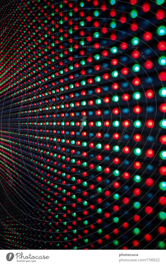 LED Strukturen & Formen Lampe mehrfarbig grün blau Bildschirm rot Leuchtdiode Licht Matrix Callcenter Digitalfotografie Anzeige