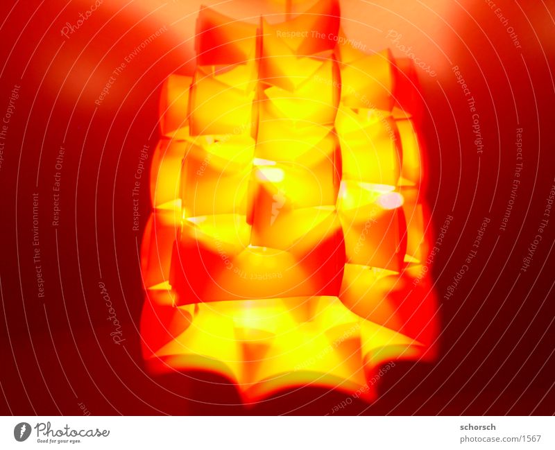 Lampenschirm Siebziger Jahre rot Licht Fototechnik Beleuchtung orange