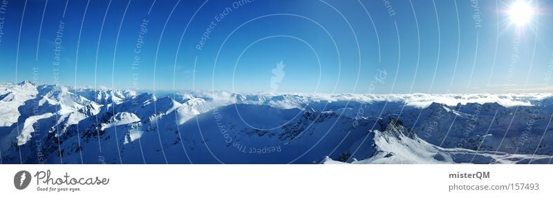 Am Ziel. Alpen Gipfel Panorama (Aussicht) Ferien & Urlaub & Reisen Österreich Winter Berge u. Gebirge Zukunft himmlisch Horizont Erfolg Wissenschaften