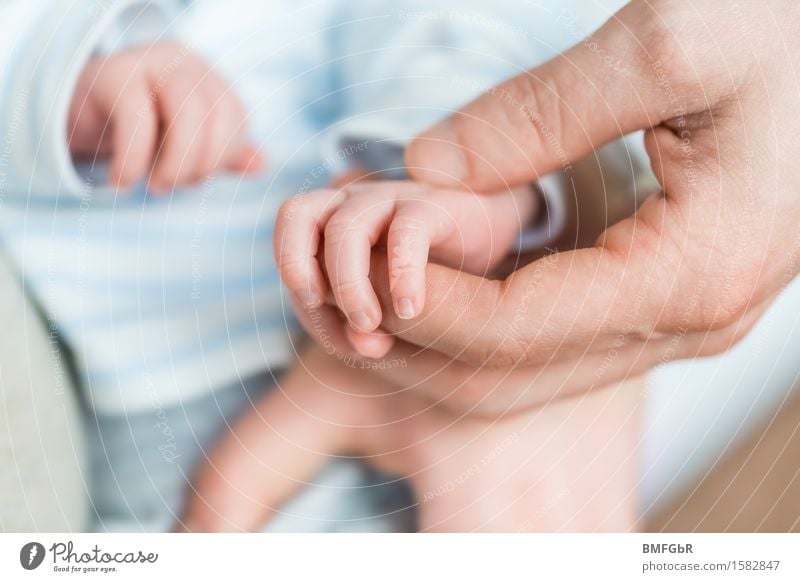 Vaterglück Glück Maniküre Gesundheit Mensch maskulin Kind Baby Mann Erwachsene Eltern Finger 2 0-12 Monate berühren authentisch niedlich Gefühle Zufriedenheit