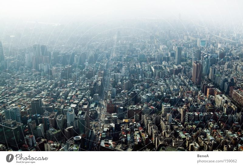 Stadt Himmel Skyline Hochhaus Straße groß Taipeh Asien Taipei 101 Taiwan Aussicht Smog City Stadtleben Urbanisierung Gebäude Panorama (Aussicht)