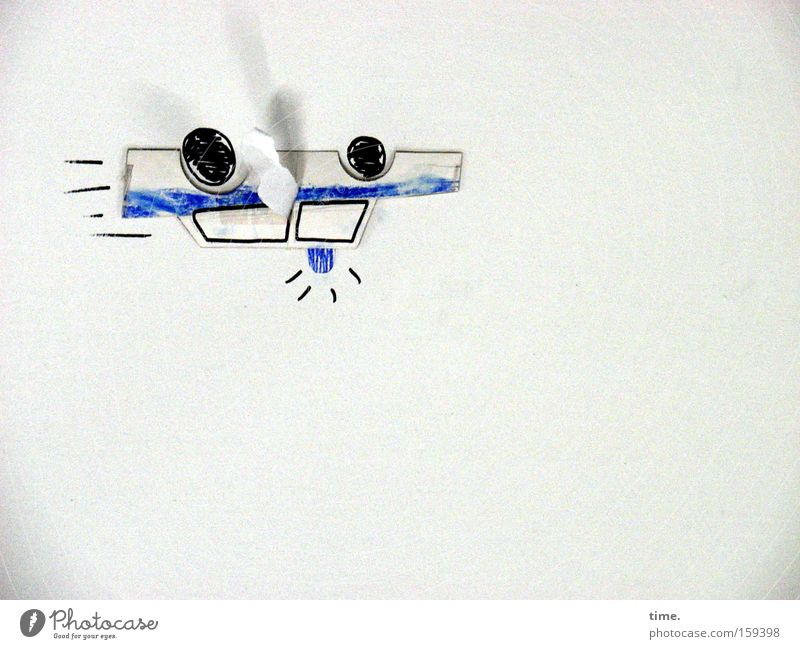 HB09.1 - Heute die Welt mal wieder mit anderen Augen sehen Licht Schatten Handwerk Kunst Gemälde Kultur Papier fliegen Kommunizieren blau Wand Polizeiwagen