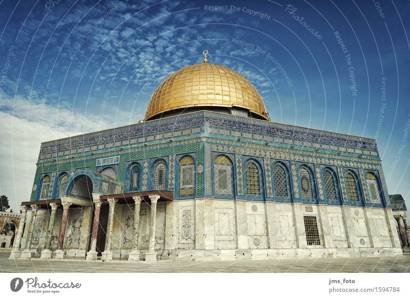 Felsendom Islam Jerusalem Israel Stadt Hauptstadt Menschenleer Kirche Dom Gebäude Moschee Kuppeldach Sehenswürdigkeit Wahrzeichen Denkmal Glaube