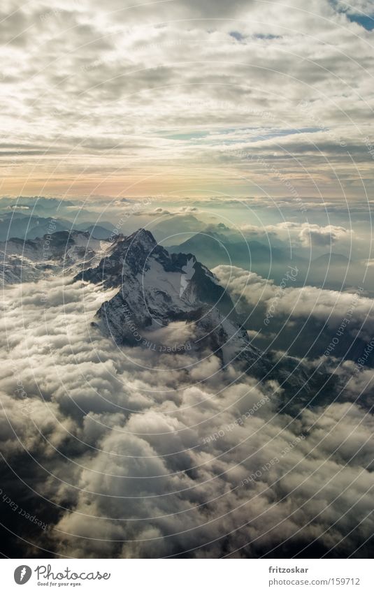 aufm dach Freiheit Winter Schnee Berge u. Gebirge Landschaft Urelemente Luft Wolken Sonnenaufgang Sonnenuntergang Wetter Alpen Zugspitze Gipfel gigantisch