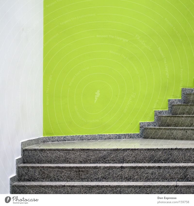 HB-CC Detailaufnahme Treppe Linie grün weiß Ordnung aufwärts mint steigen Treppenhaus Grafik u. Illustration graphisch aufräumen sehr wenige Bremerhaven