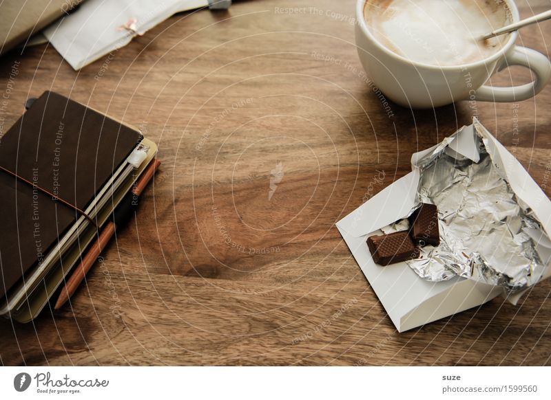 Durch dick und dünn Schokolade Getränk Kaffee Tasse harmonisch Wohlgefühl Erholung ruhig Studium Arbeit & Erwerbstätigkeit Arbeitsplatz Büro Papier Zettel