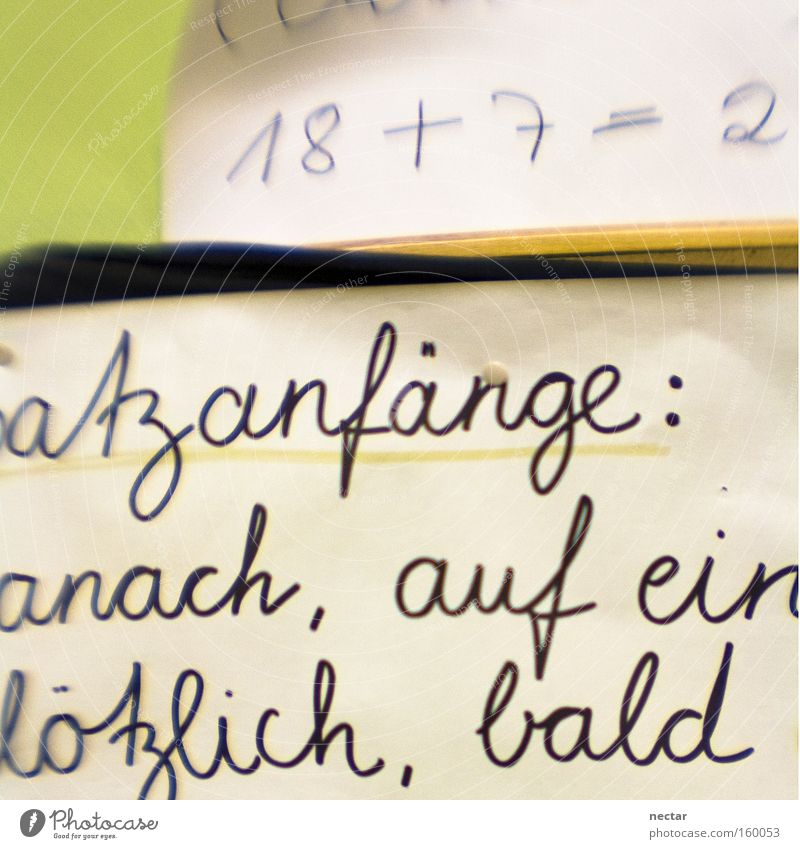atzanfänge: anach, auf ein lötzlich, bald schreiben rechnen Deutschland Schule Mathematik Schriftzeichen Schriftstück Ziffern & Zahlen Buchstaben 2 Erfolg
