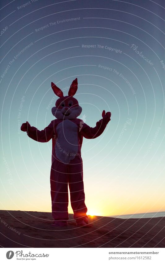 entspannter Hase Kunst Kunstwerk ästhetisch Hase & Kaninchen Hasenohren Hasenpfote Kreativität Kostüm Freude außergewöhnlich Farbfoto mehrfarbig Außenaufnahme