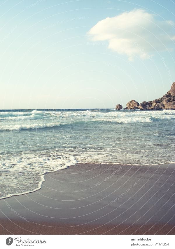 North Cyprus - Alagadi Turtle Beach Außenaufnahme Menschenleer Textfreiraum oben Textfreiraum unten Morgendämmerung Tag Zentralperspektive Erholung ruhig