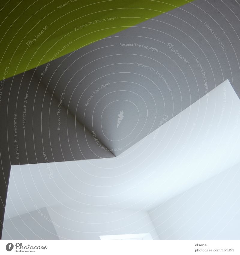 M graphisch Geometrie Grafik u. Illustration Innenarchitektur Ausstellung Strukturen & Formen Linie grün weiß grau minimalistisch Licht Schatten Detailaufnahme