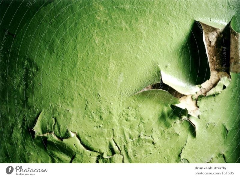 Lack bald ab Wand grün Stein abblättern Verfall Strukturen & Formen Hintergrundbild alt Tapete Demontage verfallen Vergänglichkeit Farbe