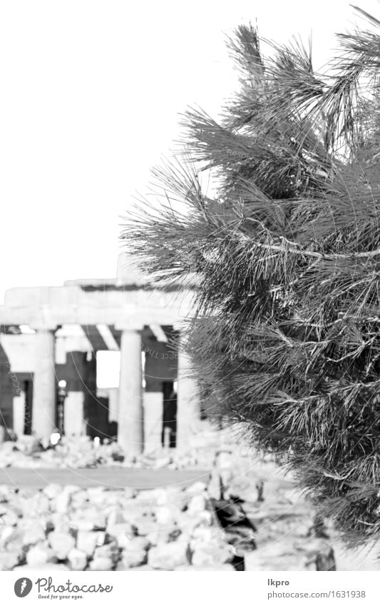 und historischer Ort Parthenon Athen Ferien & Urlaub & Reisen Kunst Theater Kultur Himmel Ruine Gebäude Architektur Denkmal Stein alt gelb grau schwarz weiß