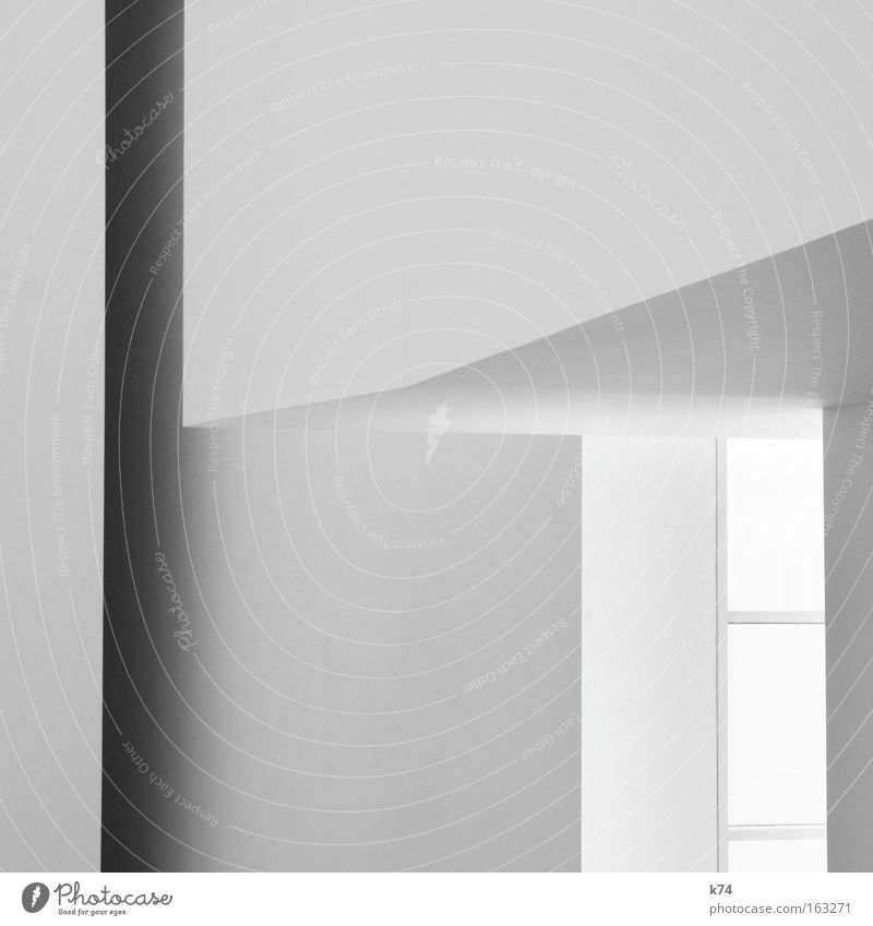 unbunt weiß grau sehr wenige graphisch Grafik u. Illustration Linie hell Fenster Monochrom Ecke Geometrie Geodreieck Lichteinfall dunkel modern Detailaufnahme