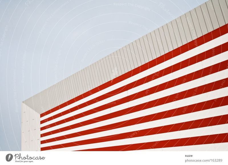 Colgate Streifen Balken Haus rot weiß Fenster Strukturen & Formen Hintergrundbild Linie hypnotisch Schatten Geometrie Ecke abstrakt Architektur Perspektive