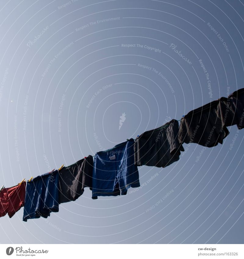 Freitag ist Waschtag Bekleidung T-Shirt Shorts Männerunterhose Wäscheleine Himmel Unterhose Unterwäsche Haushalt Sommer sommerfrisch nicki