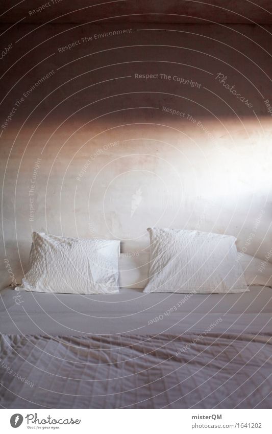 Zwei Kissen Kunst Kunstwerk ästhetisch Bett Bettwäsche Bettdecke Bettlaken weich schlafen Schlafzimmer ruhig Erholung Schlafplatz Farbfoto mehrfarbig